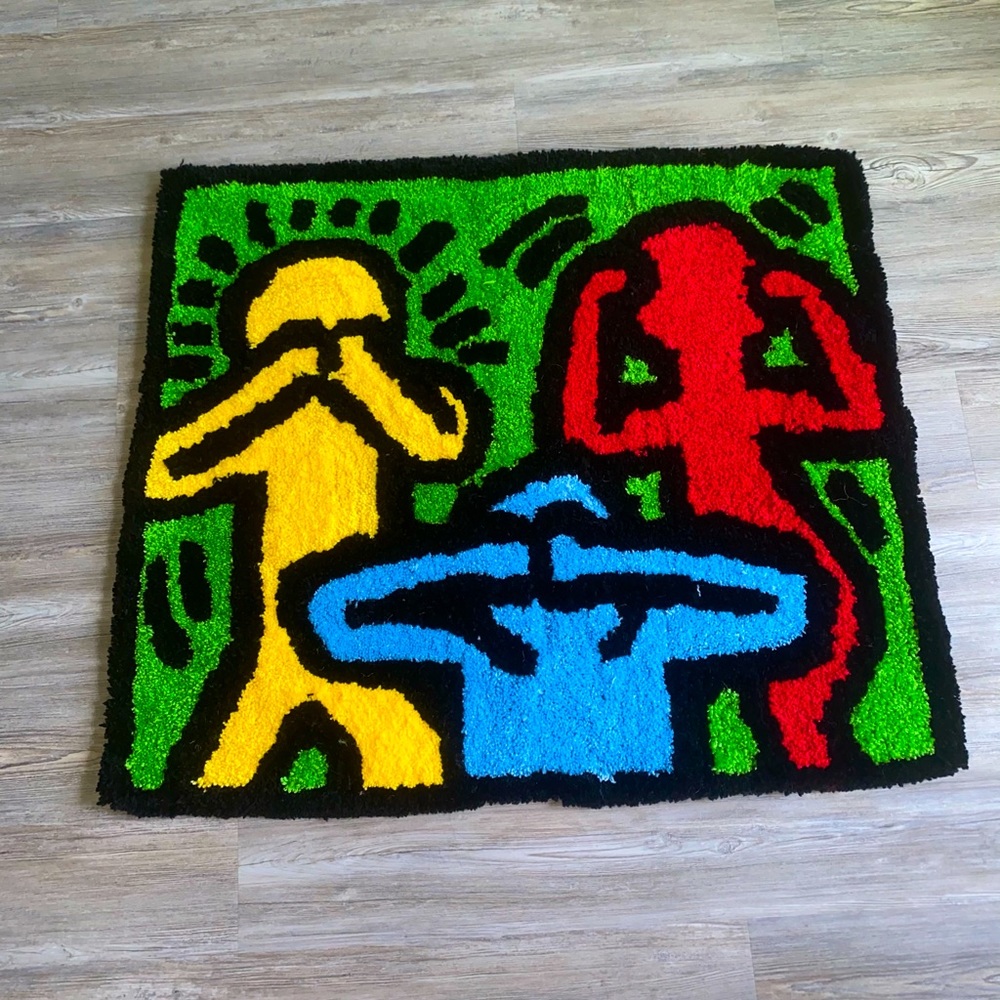 Custom made Keith haring rug